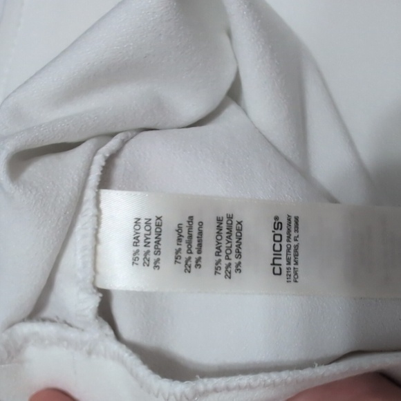 Easywear By Chicos White Pull On Slim Professional Slacks Pants Size 1.5(10) - Picture 4 of 12